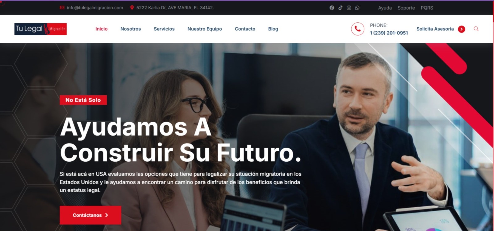 Tu Legal Migración: Sitio + SEO local y contenido educativo para captar leads en un mercado saturado. En 11 meses: +350% de tráfico orgánico y consultas calificadas constantes.